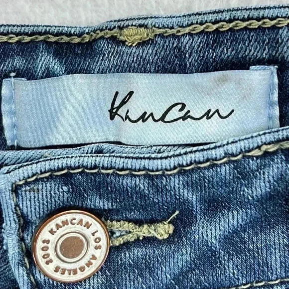 Kancan Ollie Jeans Sz 9/28 High Rise Ankle Skinny Buttonfly Raw Edge Hem KC8568D - Picture 3 of 14